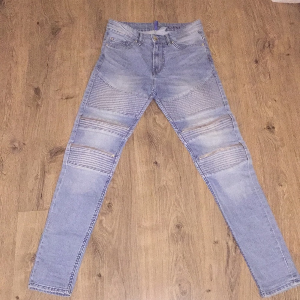 H&M biker faded jeans